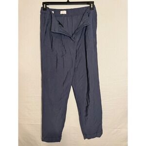 Loft Outlet Womens Navy Blue Tapered Leg Cuffed Hem Pants Size S